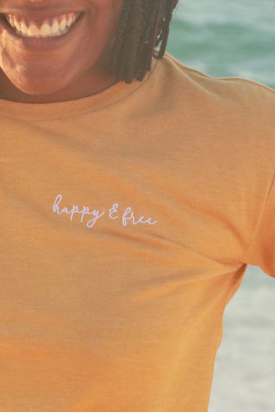 Embroidered Happy & Free CROP TOP!